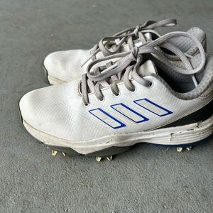 Adidas White and Blue Golf Shoes-youth size 1.5